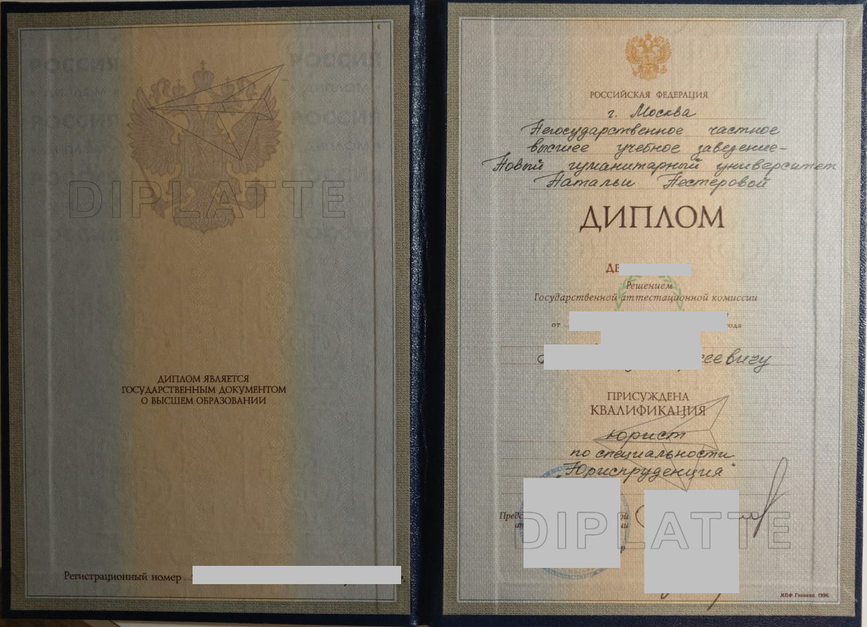 Диплом НГУ им. Натальи Нестеровой 2001 г.
